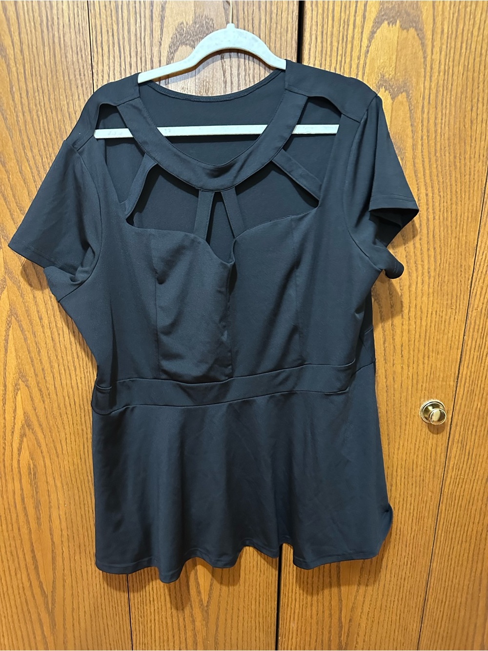 Black Cutout Detail Women’s Top
